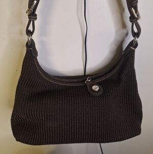 The Sak Brown Crochet Shoulder Bag Aporox 12" X 7